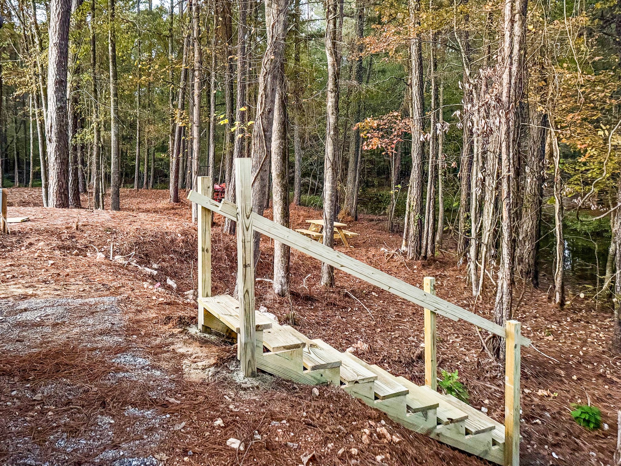 Construction On Steps To Walking Trail